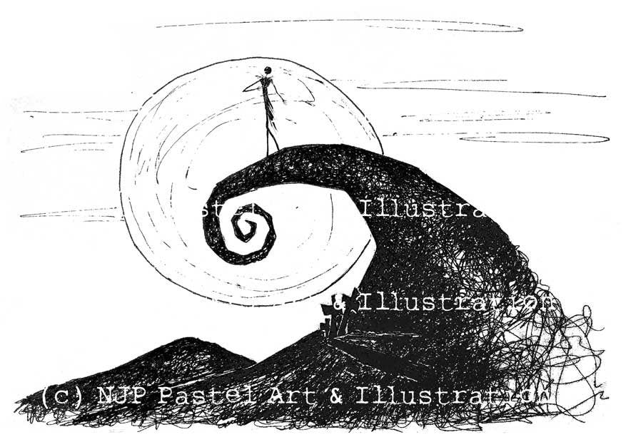 Nightmare Before Christmas pictures, Jack, Sally, Zero: TNBC art prints & gifts from hand drawn originals