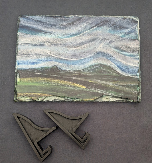 "Summer Silbury" printed slate. Limited edition. From Hand drawn original