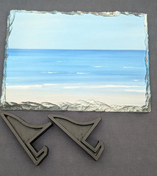 Seascape sea view "Lulworth" printed slate. Limited edition. From Hand drawn original
