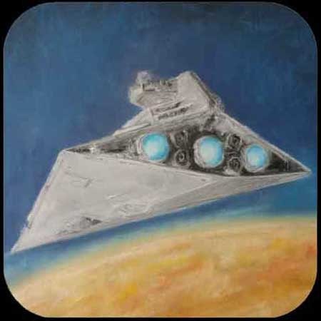 Star Wars art, Star Destroyer Space ship, Destroyer - Limited Edition Print,  from Star Wars Inspired pastel original