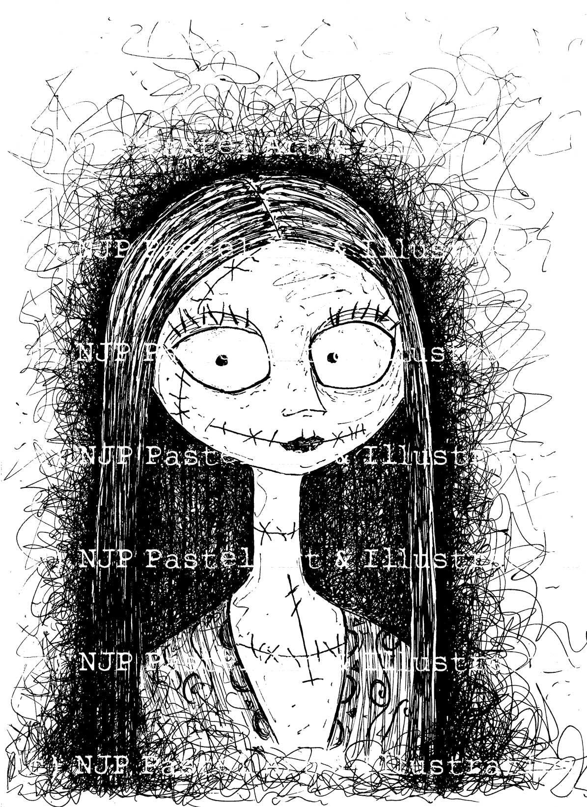 Nightmare Before Christmas pictures, Jack, Sally, Zero: TNBC art prints & gifts from hand drawn originals