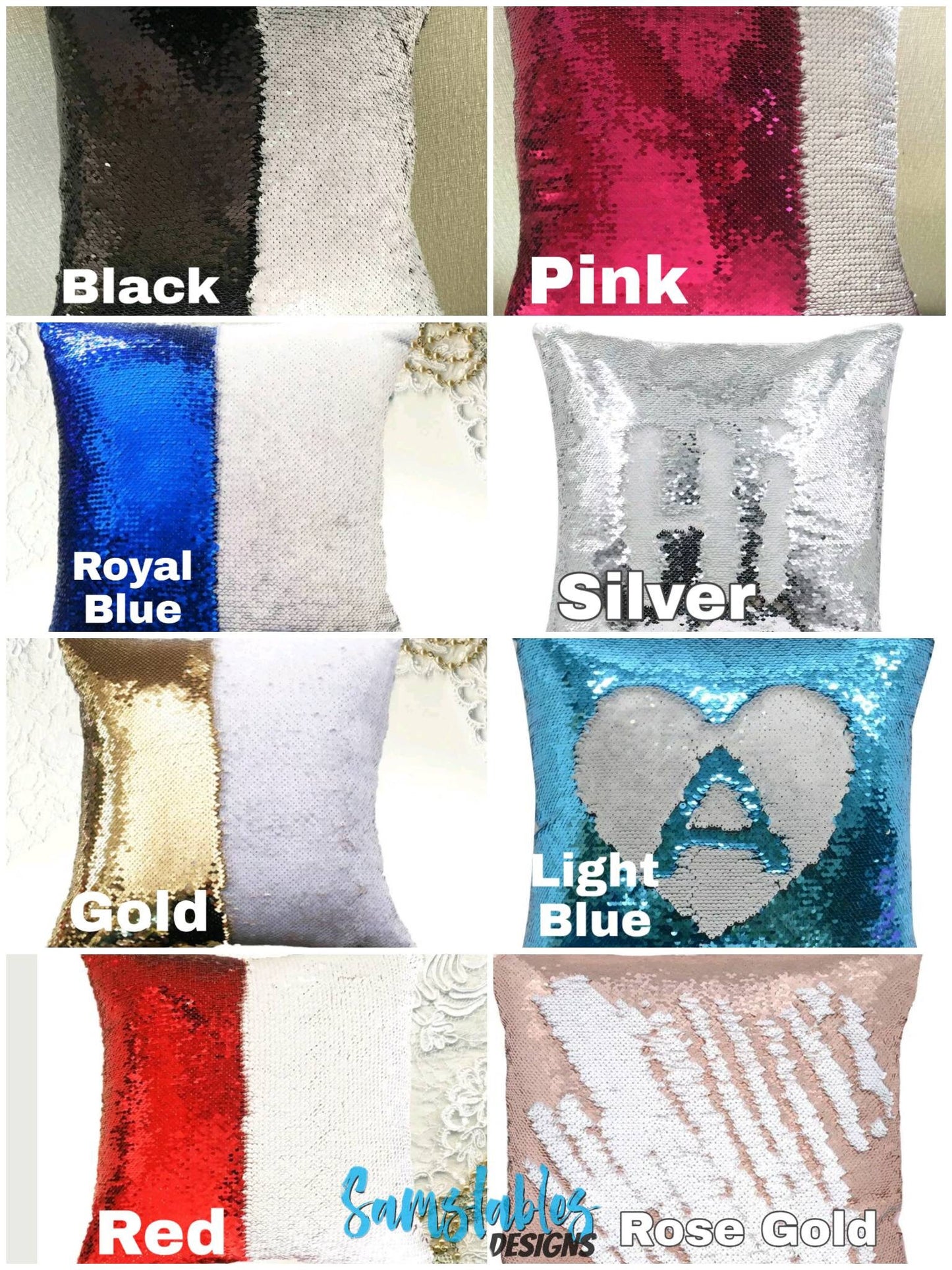 Nightmare before Christmas TNBC sequin mermaid cushion with Jack or Sally. Can be personalised