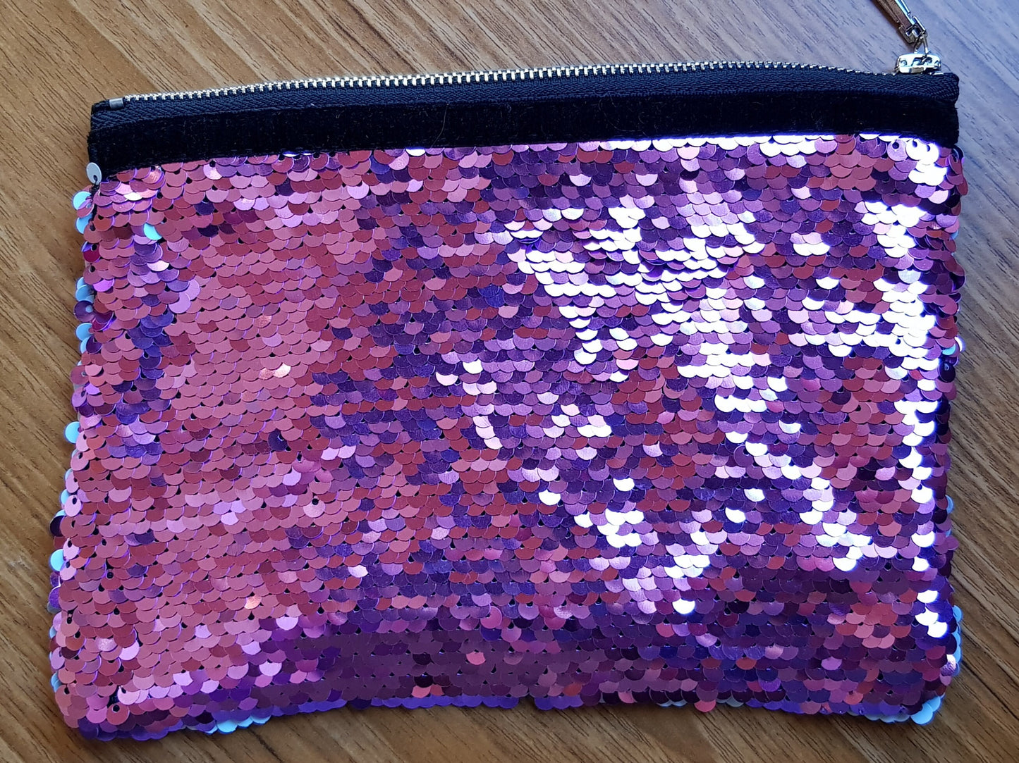 Groot sequin pouch, make up bag, pencil case in pink blue or black