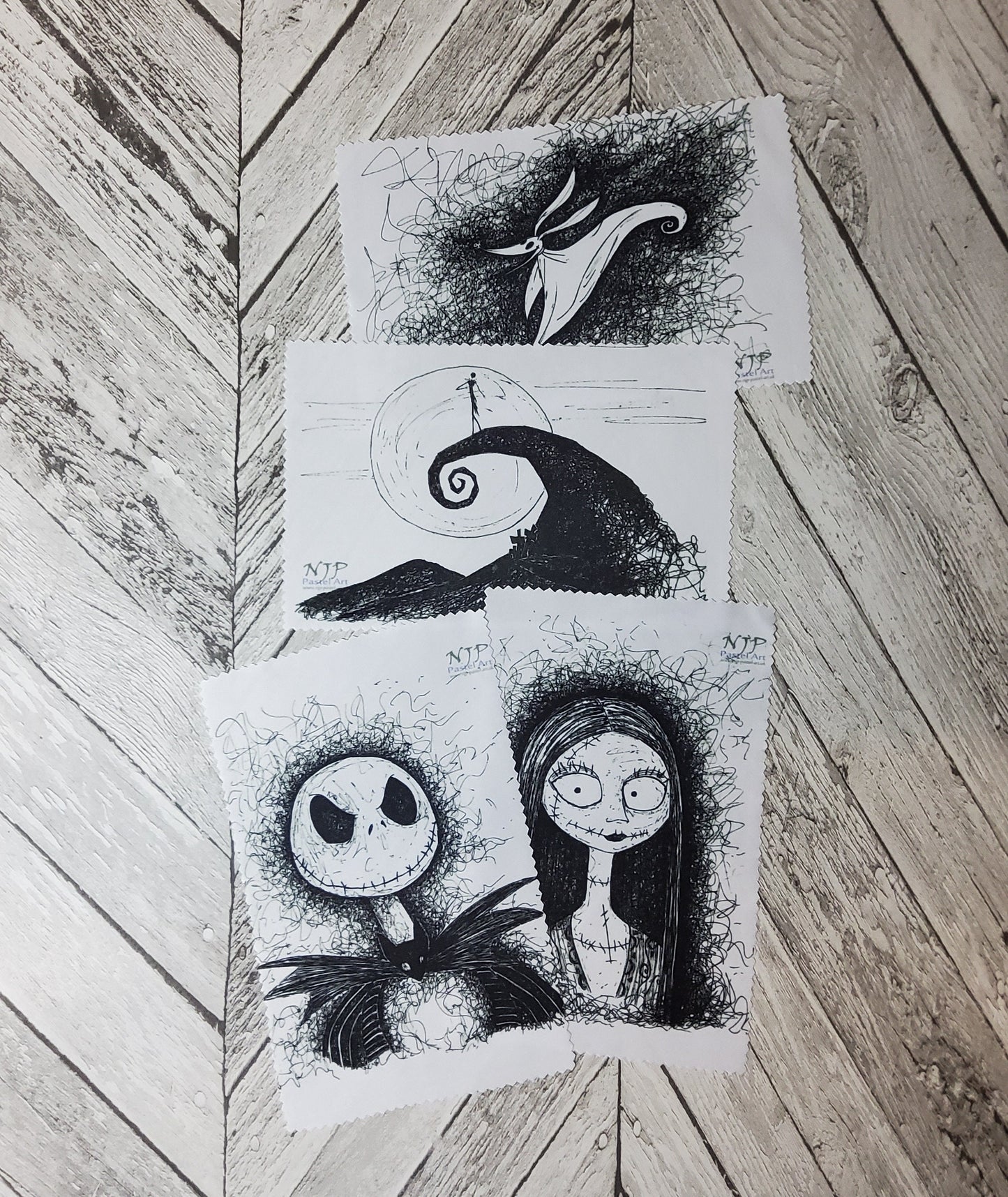 Nightmare Before Christmas Glass cloth, gadget cleaner, NBX gifts, Jack, Sally, Zero, Nightmare Before Christmas gifts, hand drawn originals