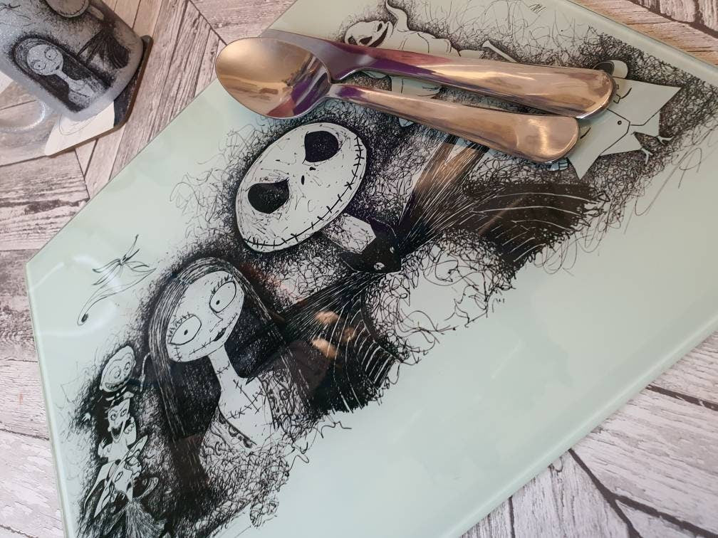 Nightmare Before Christmas (TBNC) glass chopping board cutting board worktop saver countertop protector