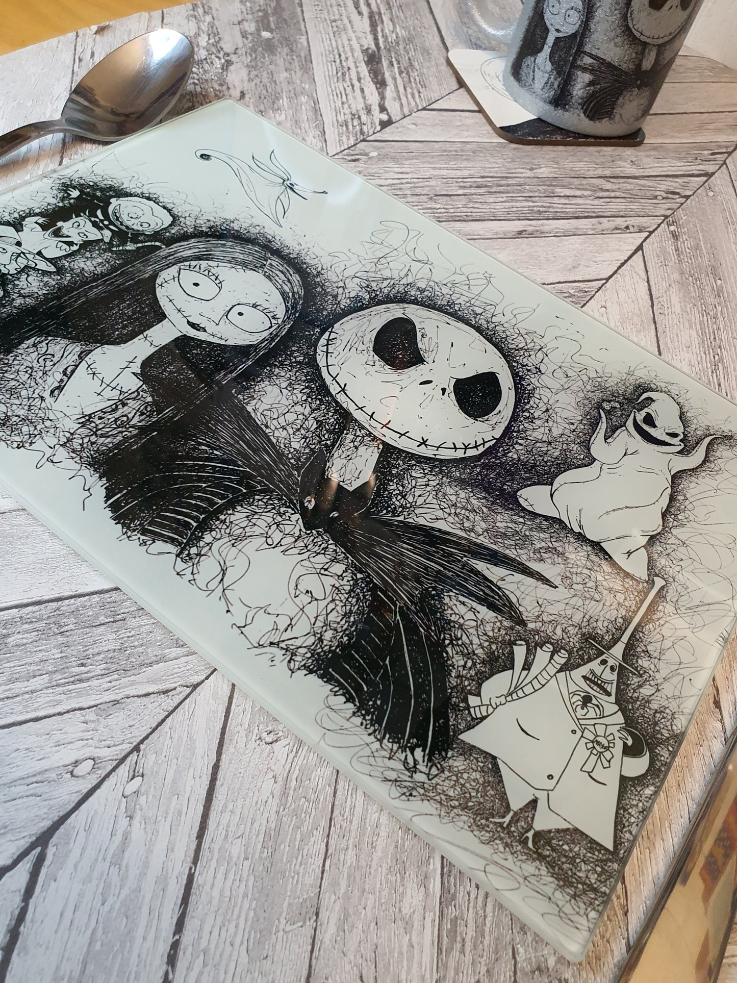 Nightmare Before Christmas (TBNC) glass chopping board cutting board worktop saver countertop protector