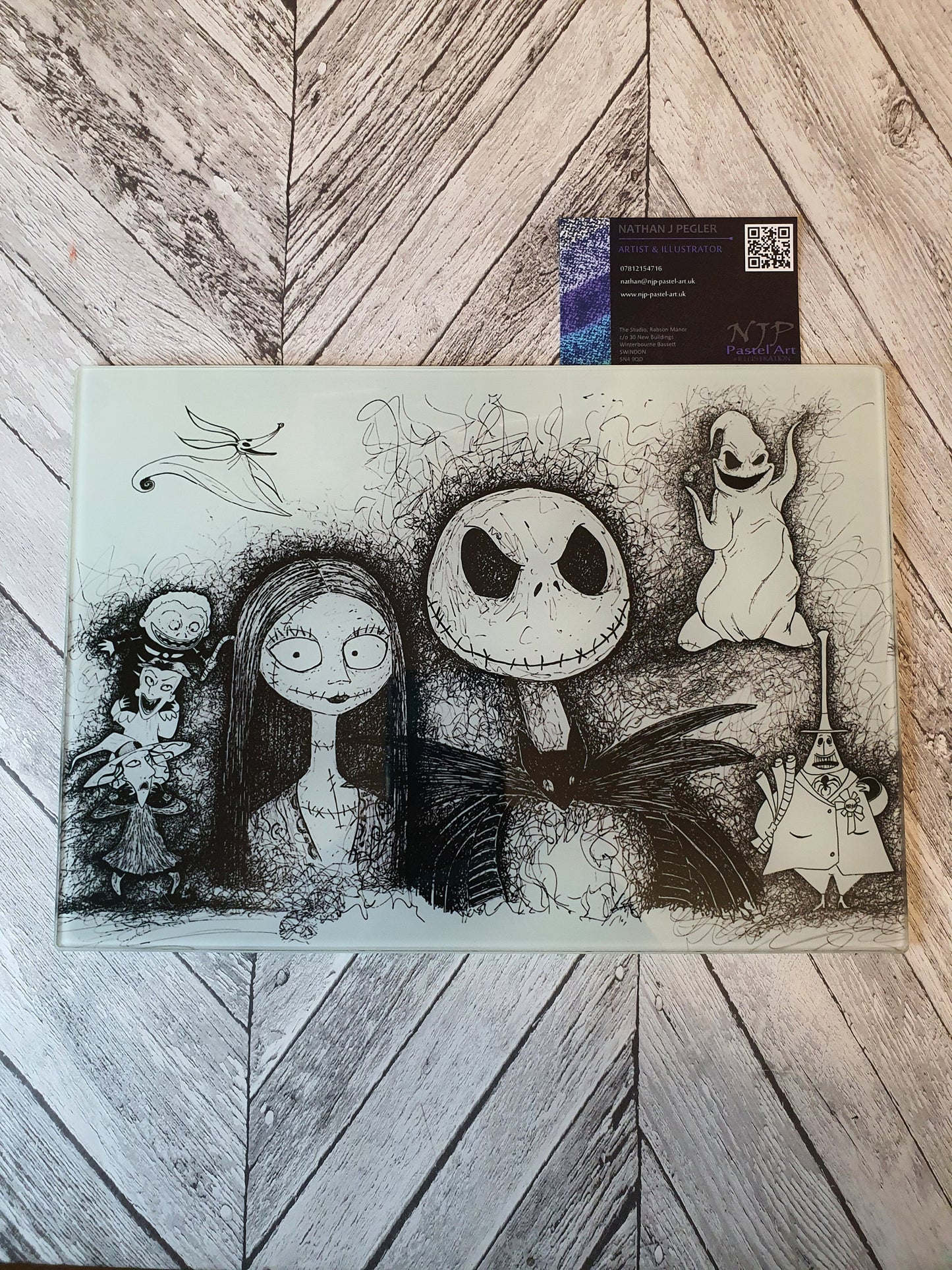 Nightmare Before Christmas (TBNC) glass chopping board cutting board worktop saver countertop protector