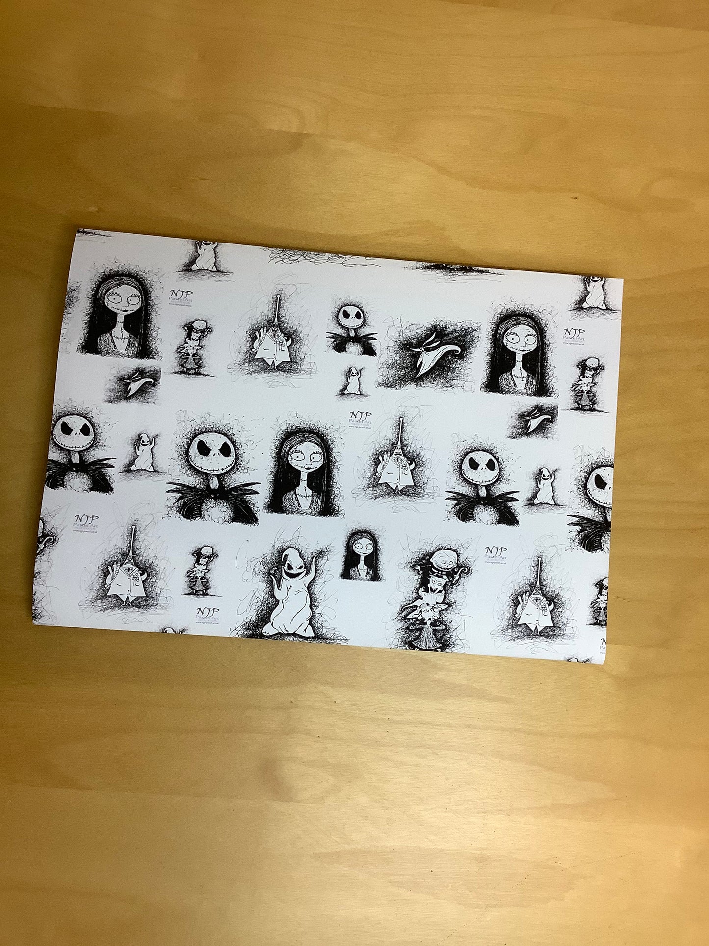 TNBC Nightmare Before Christmas Wrapping paper, gift wrap from hand drawn artwork