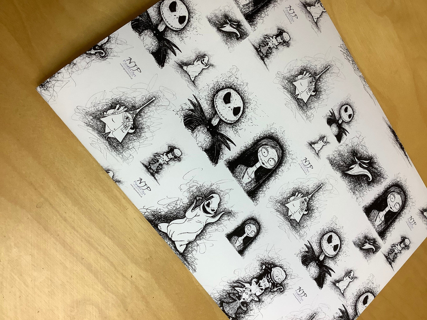 TNBC Nightmare Before Christmas Wrapping paper, gift wrap from hand drawn artwork