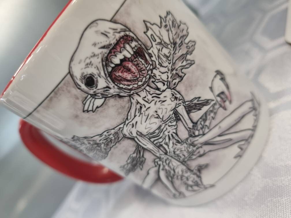 The Tooth Fairy, Toothfairy from Hellboy 2. Mug and coaster set, from hand drawn artwork. Can be personalised