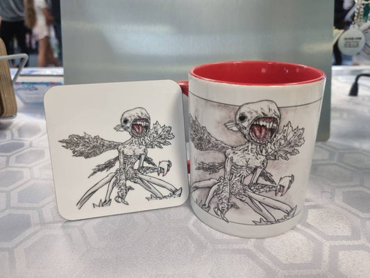 The Tooth Fairy, Toothfairy from Hellboy 2. Mug and coaster set, from hand drawn artwork. Can be personalised