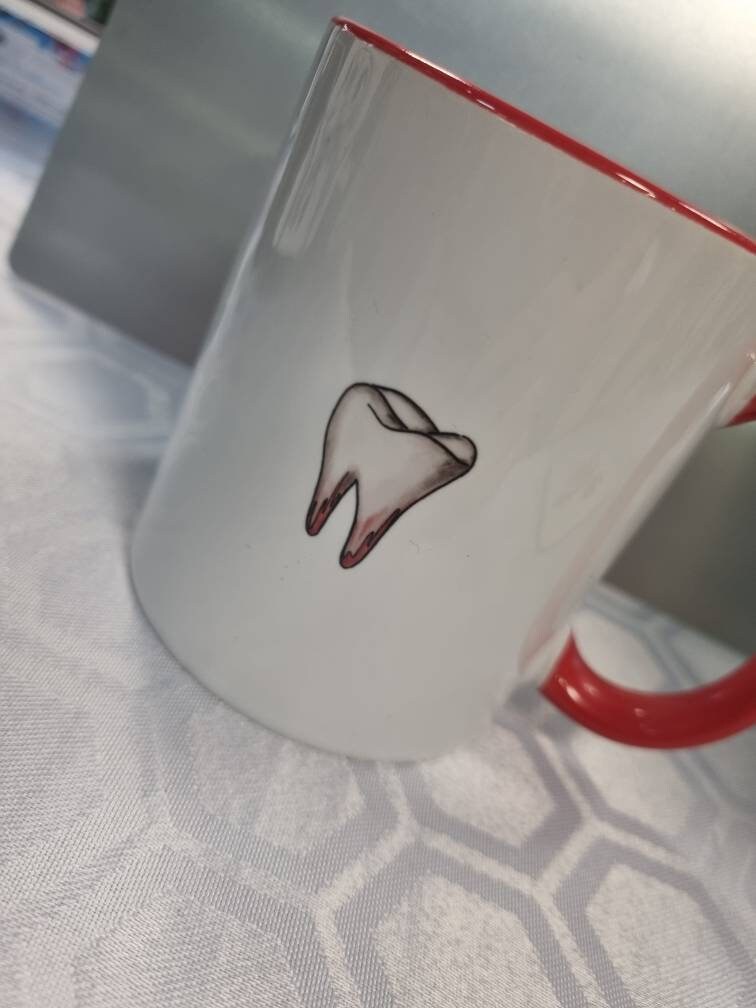 The Tooth Fairy, Toothfairy from Hellboy 2. Mug and coaster set, from hand drawn artwork. Can be personalised