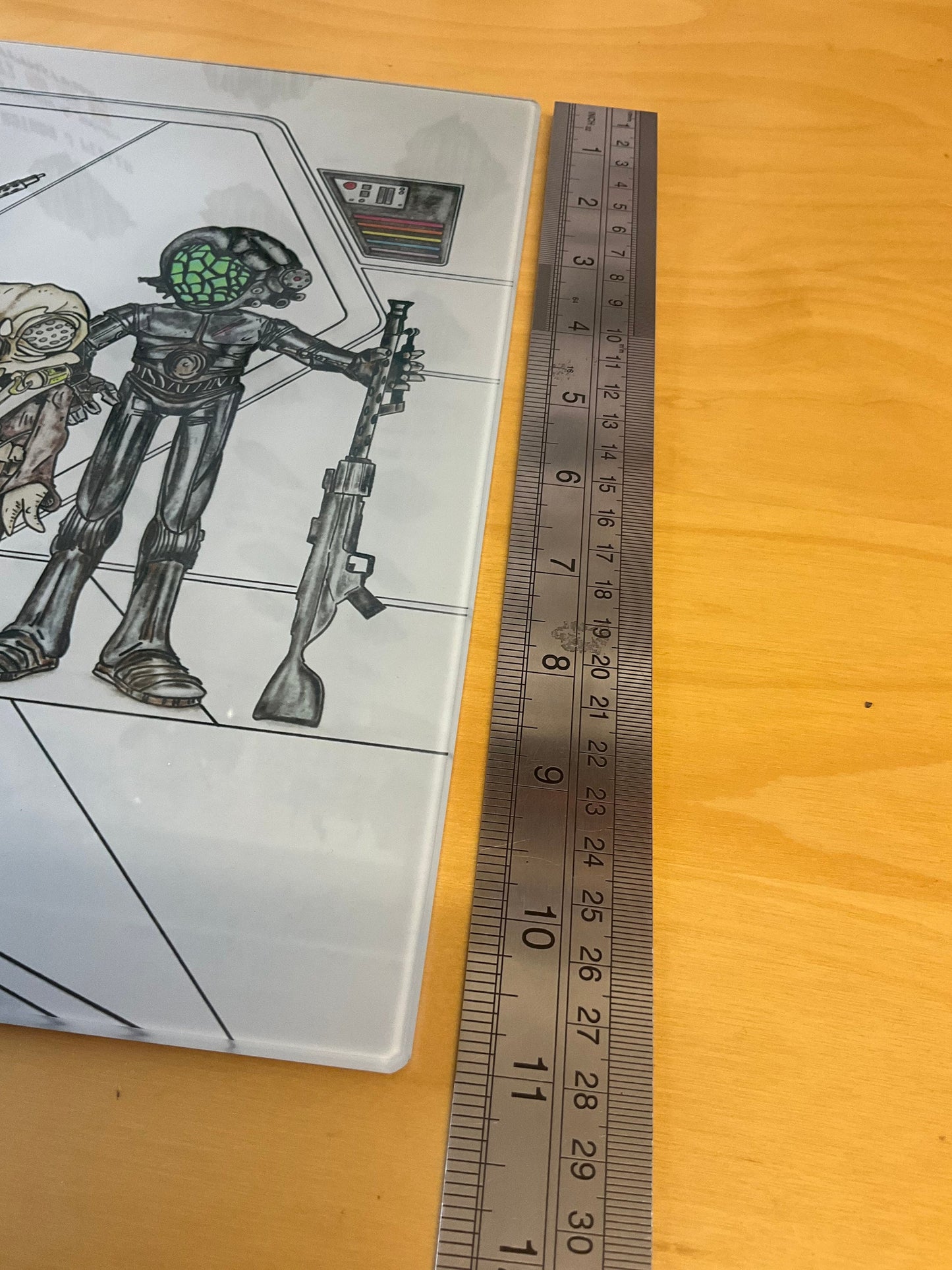 Bounty Hunters Boba Fett Star Wars Chopping board worktop saver from original hand drawing