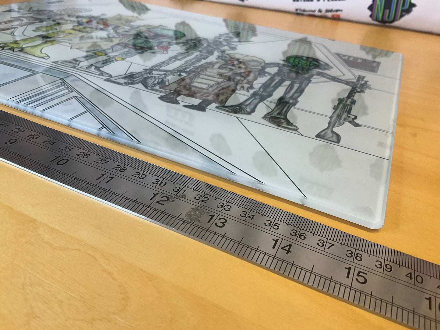 Bounty Hunters Boba Fett Star Wars Chopping board worktop saver from original hand drawing