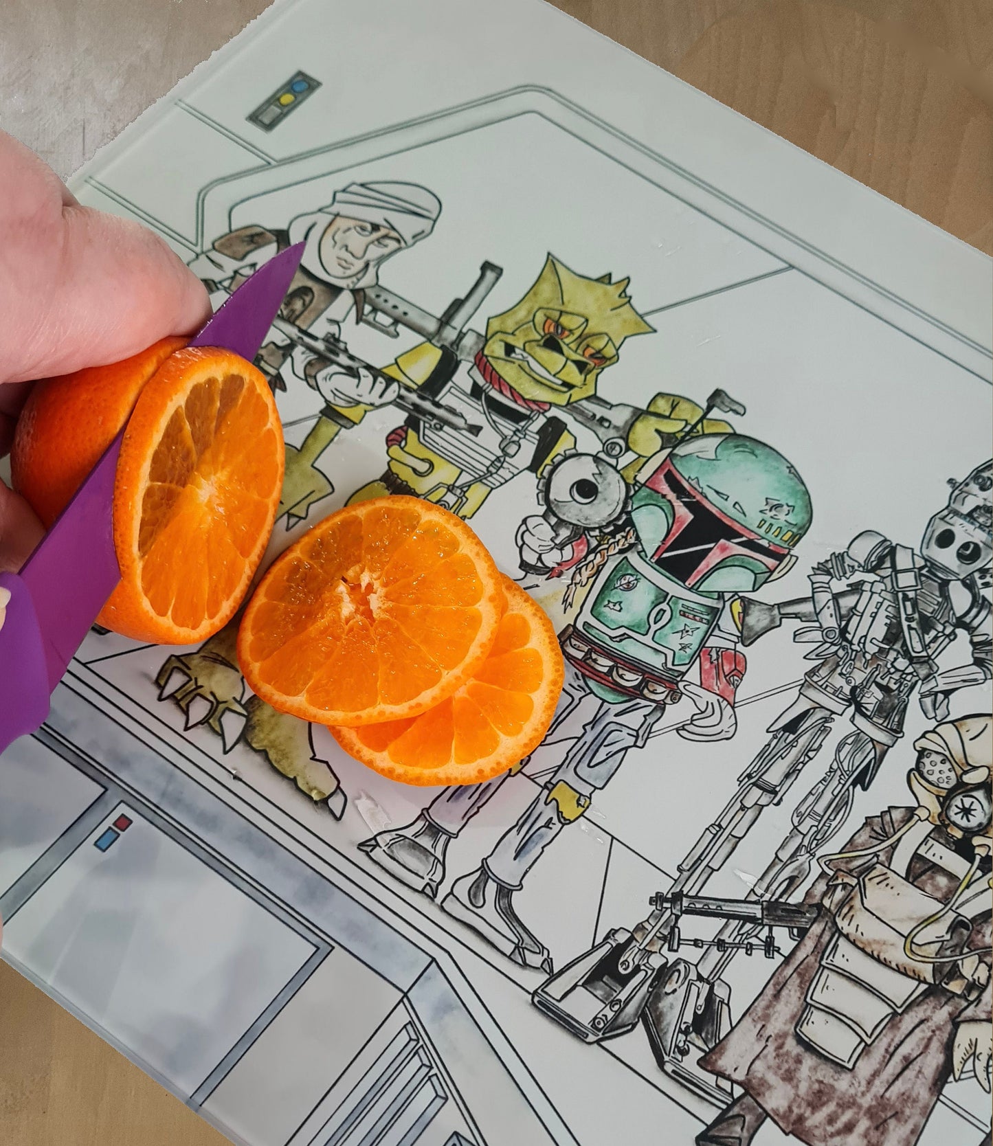 Bounty Hunters Boba Fett Star Wars Chopping board worktop saver from original hand drawing