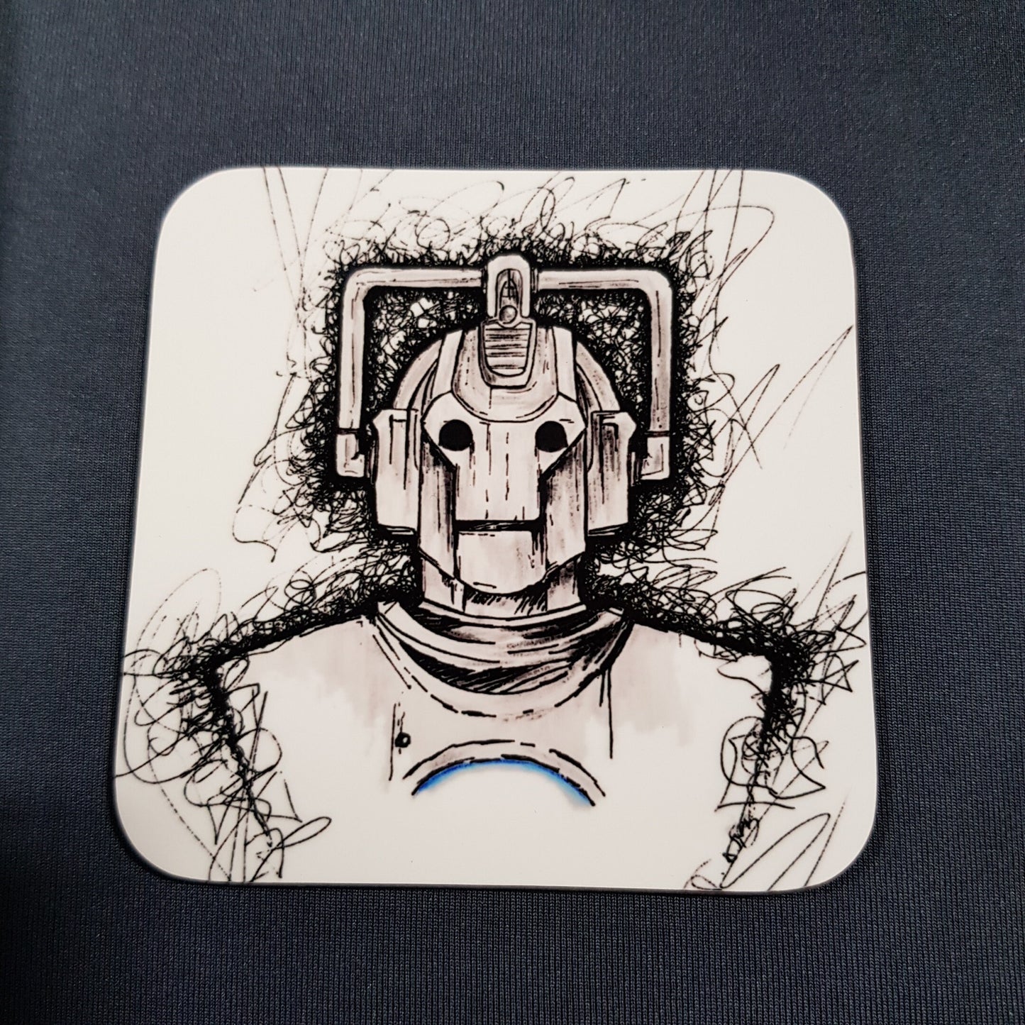 Doctor Who coaster beer mat, K9, Dalek, Tardis, Cyberman, Ice Warrior from Dr Who Inspired pastel original