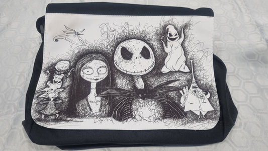TNBC book bag. Nightmare Before Christmas Messenger bag. From hand drawn originals