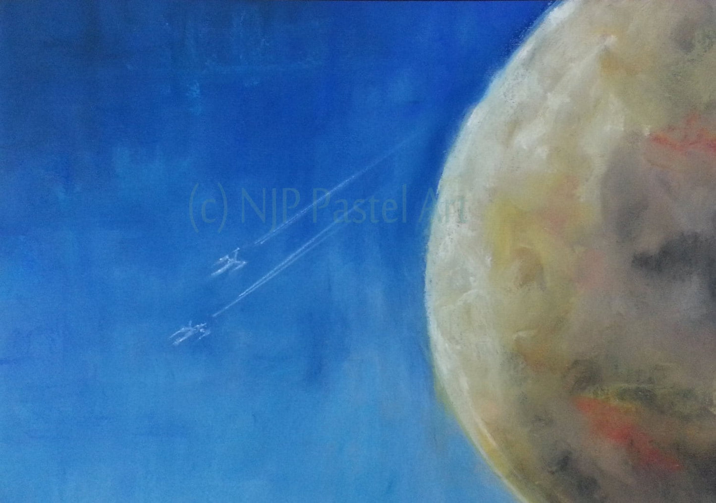 Star Wars Art of planet with x-wings, Red Five - Limited Edition Prints & Gifts, from Star Wars artwork inspired pastel original