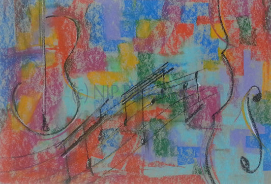 Music Art, musical print, Colourful music, "Colour In Music" Limited Edition Prints & Gifts from musically inspired pastel original