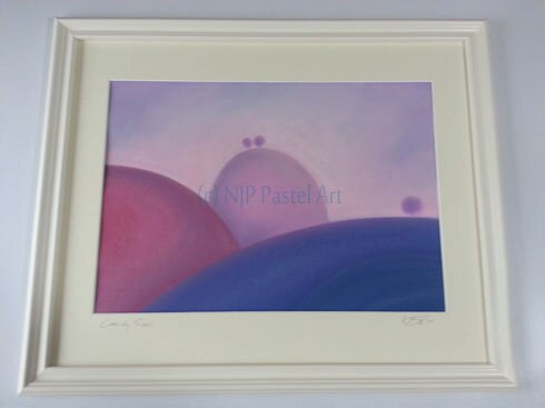 Fantasy art, Abstract landscape, Purple picture, nursery, playroom "Candy Trees" Limited Edition Print from abstract pastel original