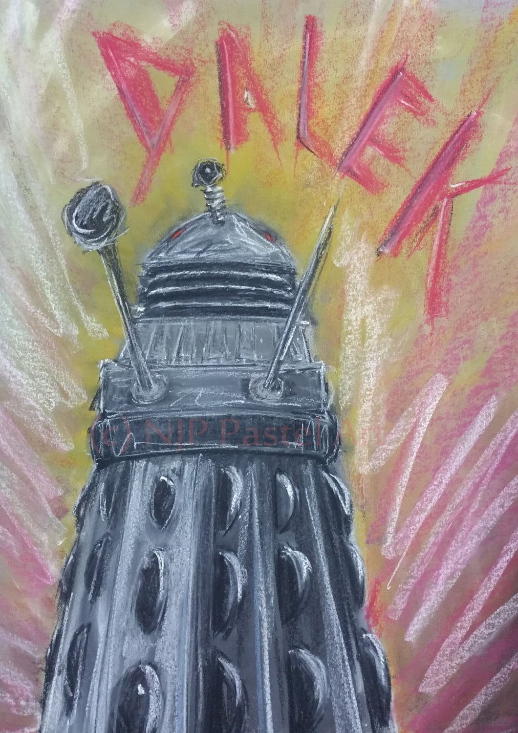 Doctor Who coaster beer mat, K9, Dalek, Tardis, Cyberman, Ice Warrior from Dr Who Inspired pastel original