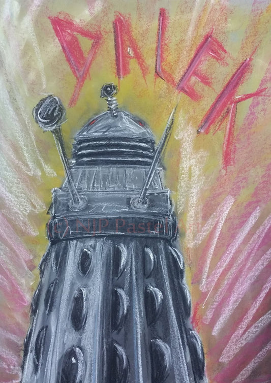 Doctor Who coaster beer mat, K9, Dalek, Tardis, Cyberman, Ice Warrior from Dr Who Inspired pastel original