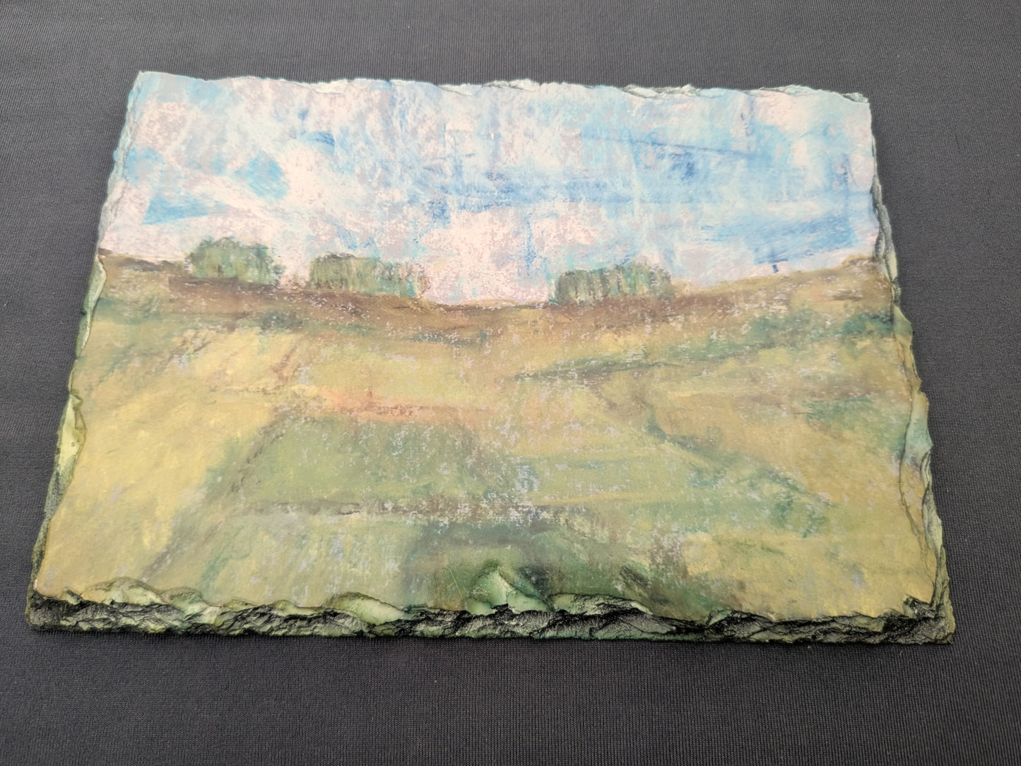Wiltshire Ridgeway "Three Clumps" printed slate. Limited edition. From Hand drawn original